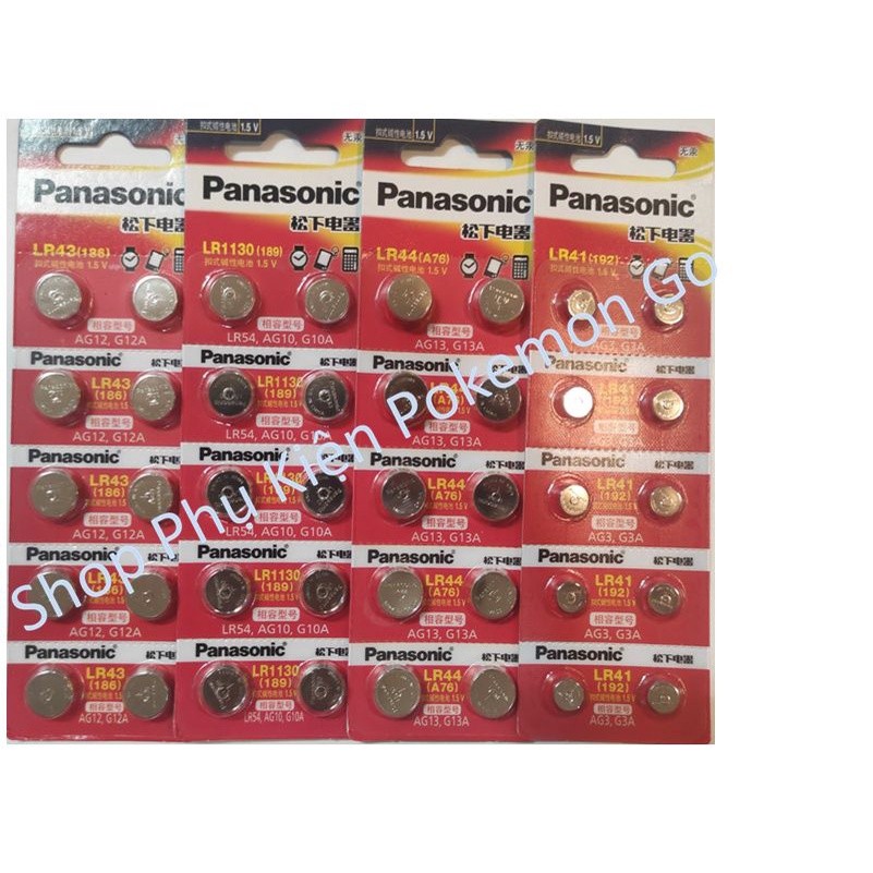 Pin Panasonic LR44 AG13 / LR43 AG12 / LR41 AG3 / LR1130 AG10