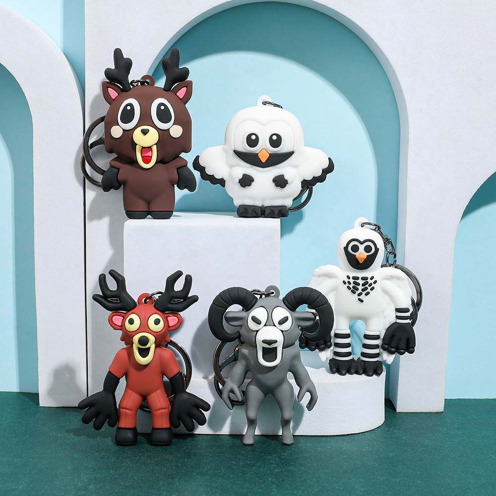 Rừng Mới 99Night Q Moe Nai Sừng Tấm Cú Móc Khóa 99Nights Dê Quái Vật Chất Lượng Cao Tay Mặt Dây Chuy