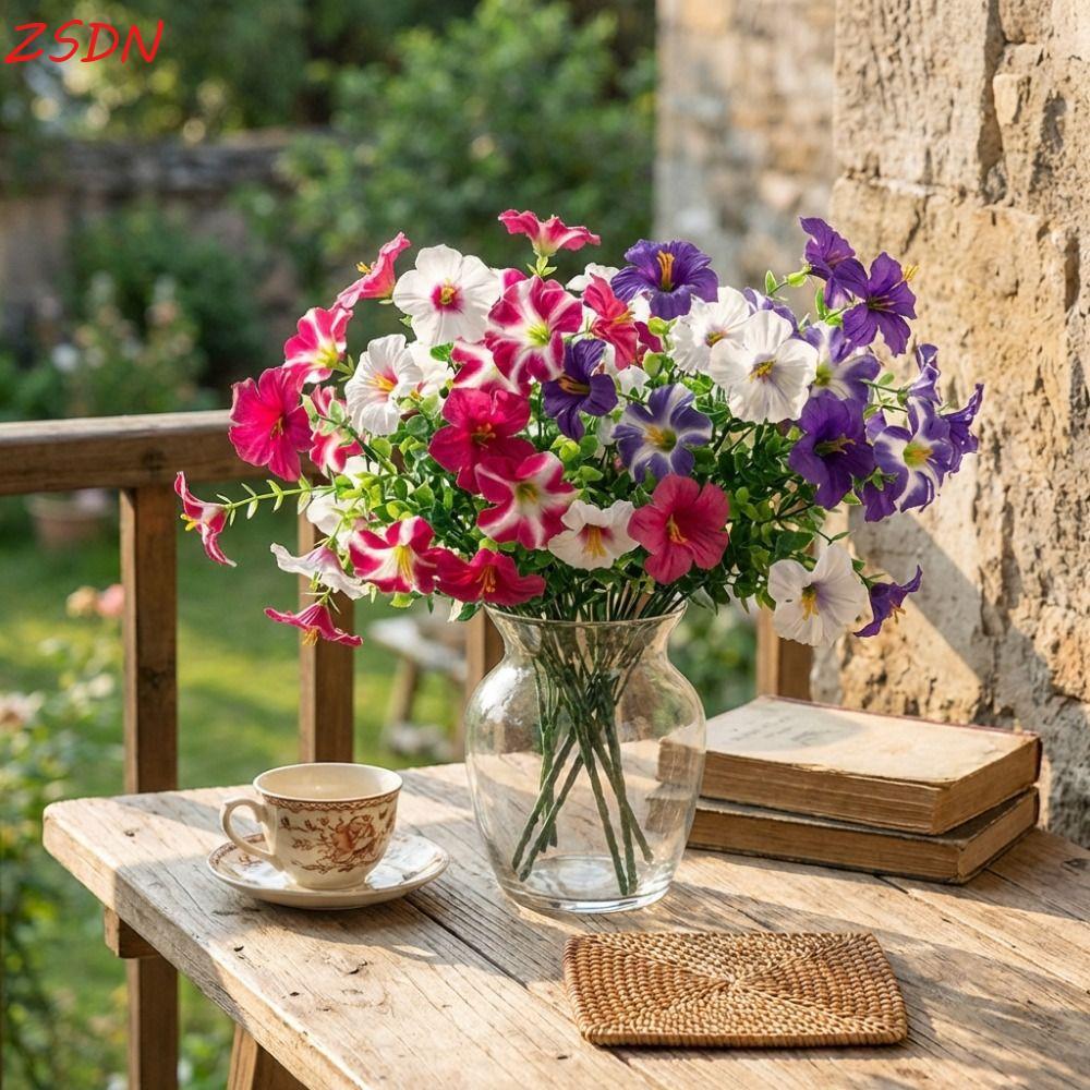 ZSDN Nhân Tạo Morning Glory, Chống Tia UV Handmade Silk Morning Glory Flowers, Màn Hình Cửa Sổ Hoa G