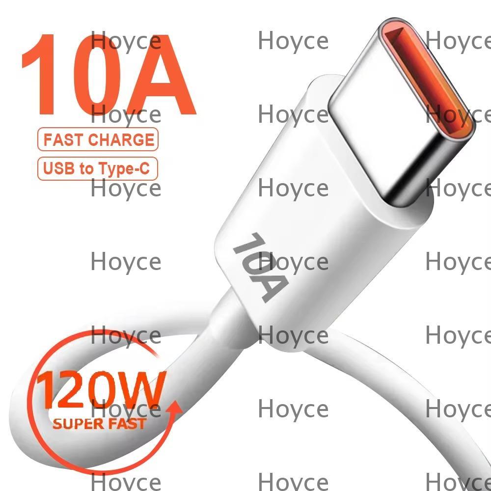 Dây sạc nhanh HOYCE, Cáp USB Type C điện thoại di động 10A, Dây cáp dữ liệu cáp sạc USB 120W 10A cho