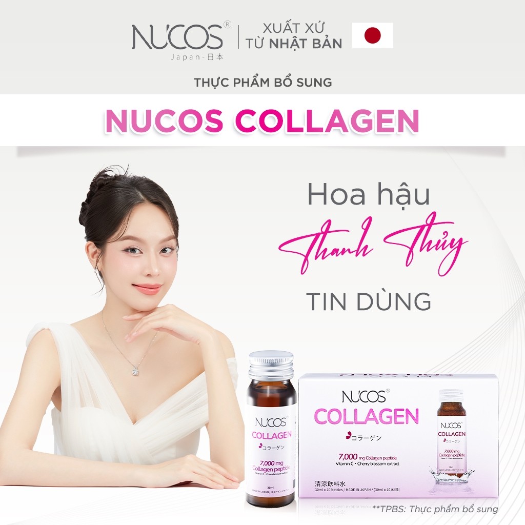 [M1T1 Date 2/2027] TPBS Nước Uống Collagen Nucos 7000 Hỗ trợ Làm Đẹp da [1Hộp x 10c x 30ml]