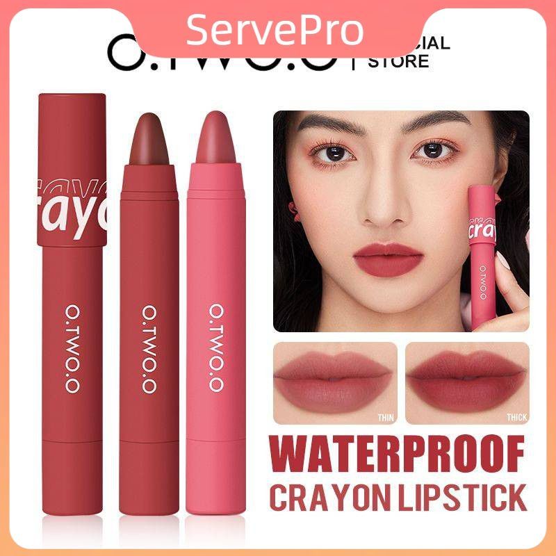 【Giảm giá】 Son môi dạng bút OTWOO chống nước, lâu trôi, 6 màu, son lì, quà tặng hấp dẫn 【ServePro】