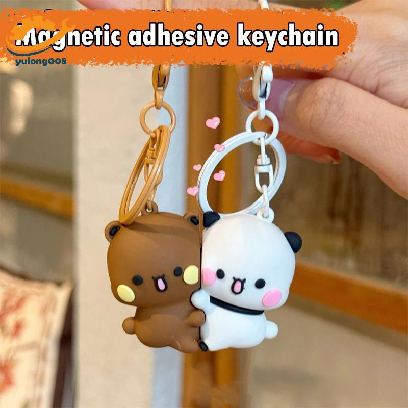 [MR] 2 Chiếc Hoạt Hình Anime Panda Bubu Dudu Móc Khóa Từ Tính Dễ Thương Bapa Mặt Dây Chuyền Với Đồ C
