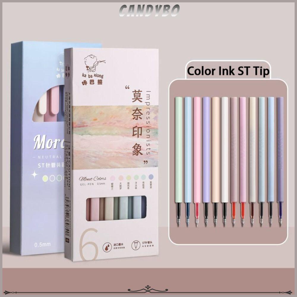 Bút trung tính CANDYBO, Đồ dùng vẽ tranh màu Morandi Bút Gel, Loại ép thời trang Dụng cụ viết mực mà