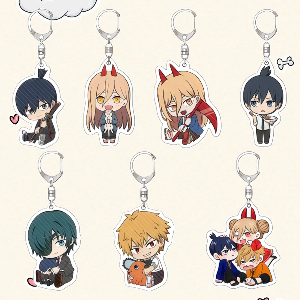 For Chainsaw Man Denji Makima Pochita Himeno Anime Game Peripherals Acrylic Keychain Custom Cartoons