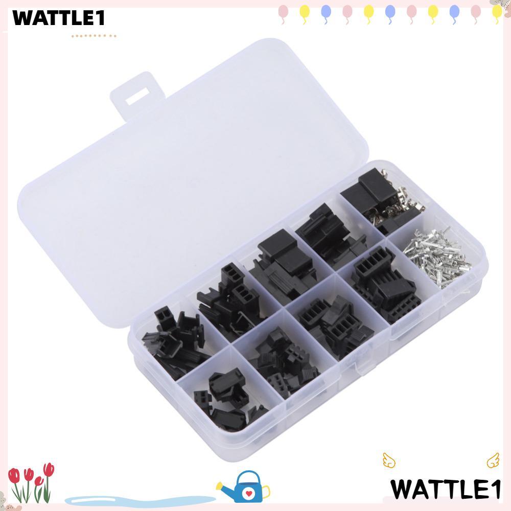 WTTLE 200 CÁI JST2.54mm, 2.54mm Dải Hình SM Cắm Kết Nối, Đầu Nối Đầu Màu Đen Nhiều Mẫu 2 / 3 / 4 / 5