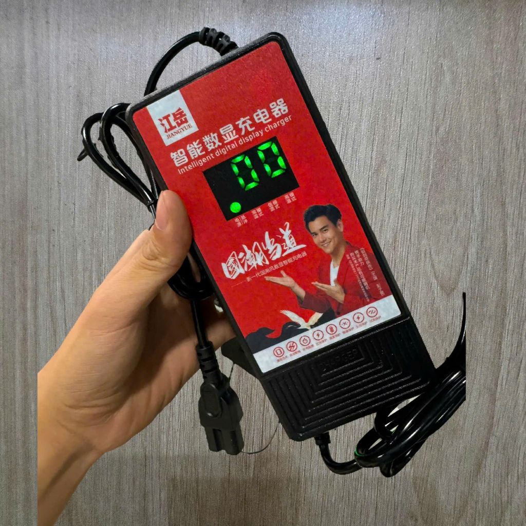 Sạc xe Điện  có báo phần trăm pin Hộp Đỏ Đủ các dòng 12AH-20AH (48V-60V)