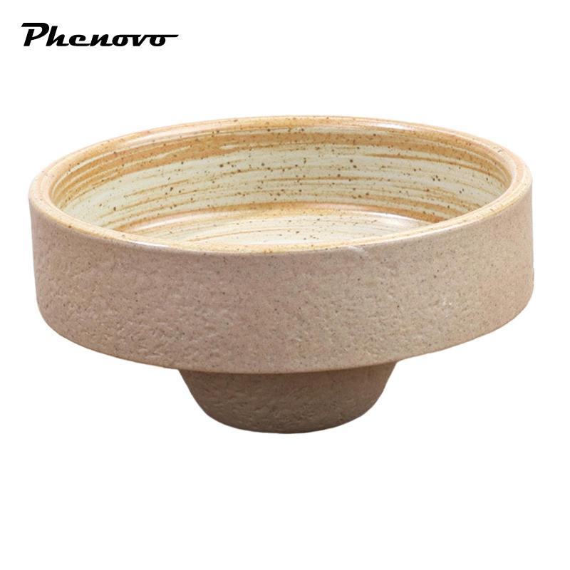 Phenovo Gốm Ikebana Bát Tròn Nhật Bản Ikebana Dụng Cụ Vintage Hoa Sắp Xếp Tiếp Liệu Chậu Hoa Hộp Đựn