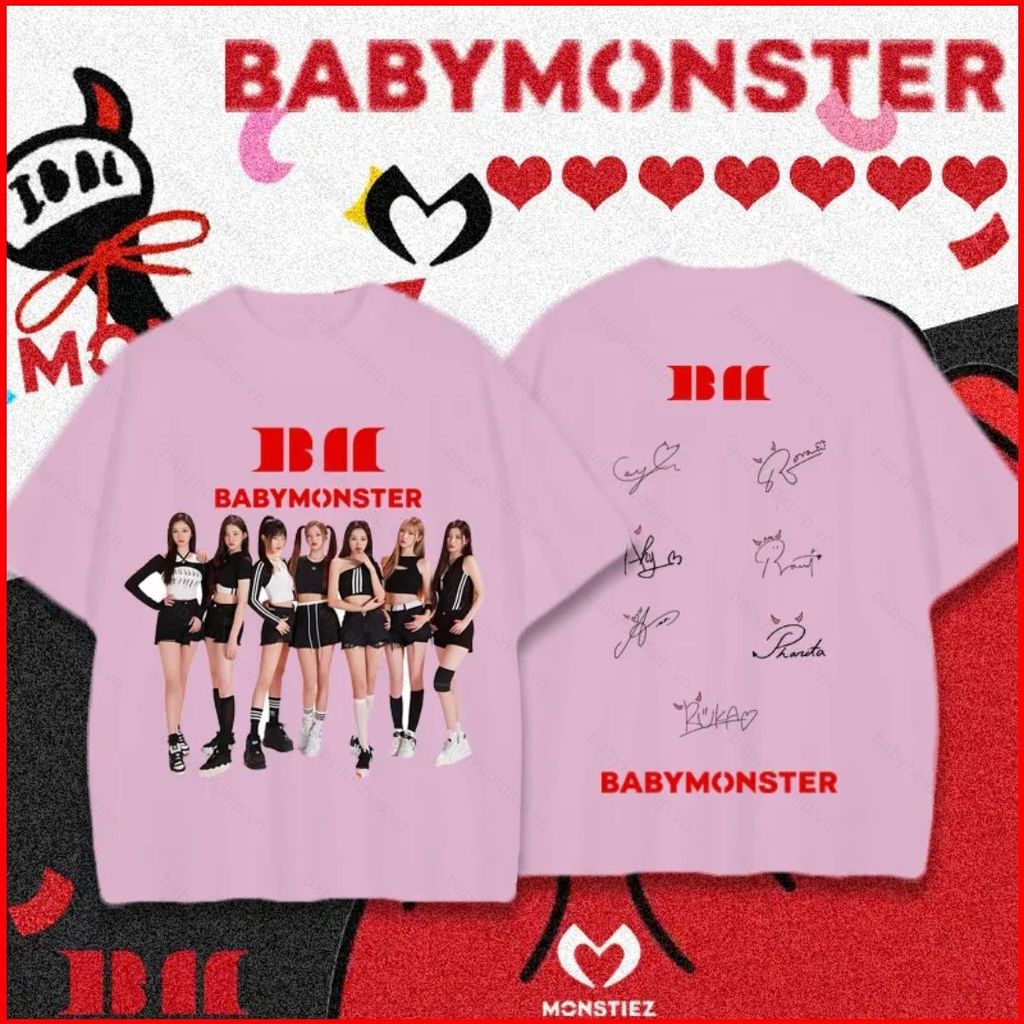 BABYMONSTER BS1 áo thun KPOP tay ngắn