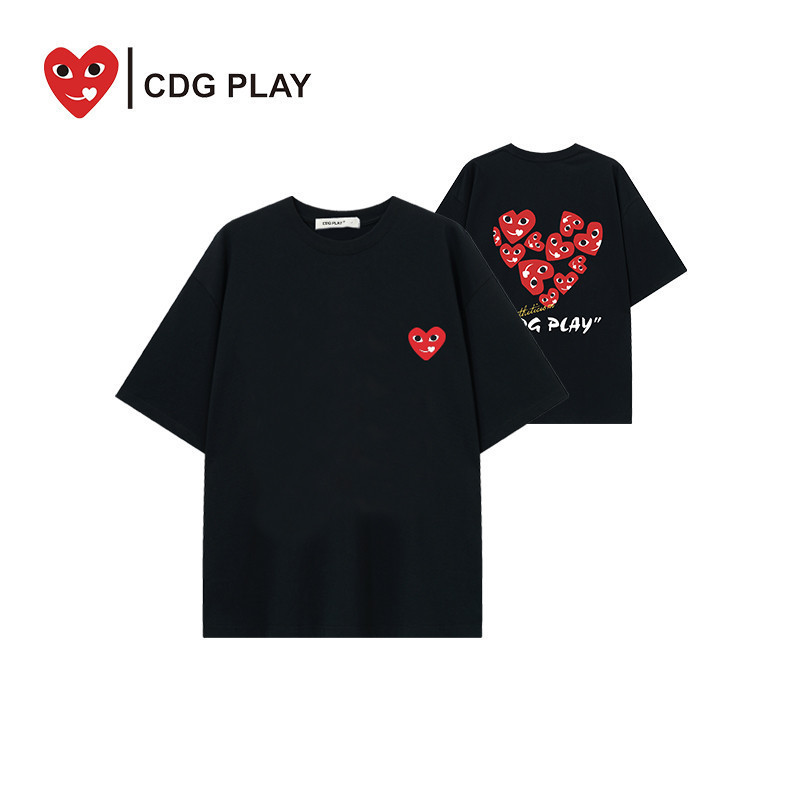 Áo thun ngắn tay CDG PLAY unisex thời trang giản dị