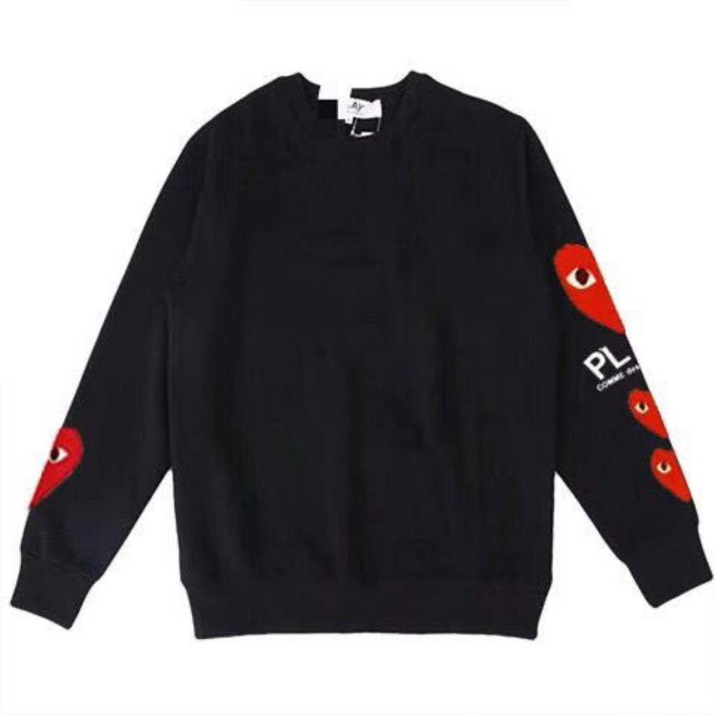 Áo thun cotton CDG PLAY in hình, phong cách mới, thoải mái