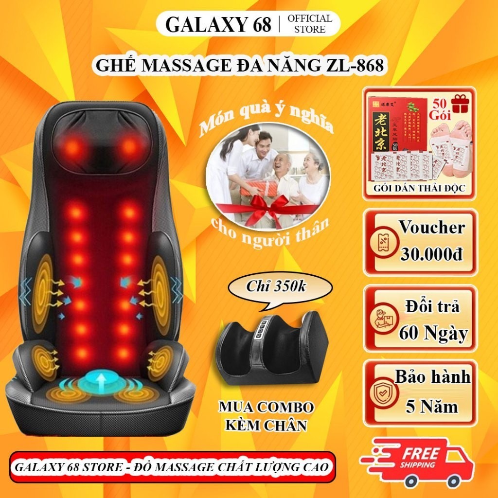 Ghế massage toàn thân cao cấp Zlife 868 có hồng ngoại, giảm đau mỏi lưng và cột sống tại nhà