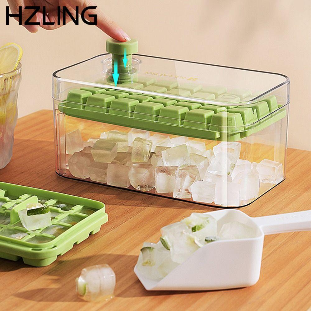 Máy làm đá viên HZLING, Loại ép đông lạnh nhanh Khay đá viên mùa hè, Thực phẩm di động tự chế có hộp lưu trữ Máy làm đá Hộp nhà bếp