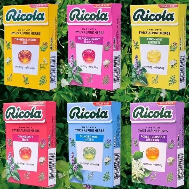 Che Yinyou ricola Swiss Nhập Khẩu Không Đường Lozenges Họng Lozenges Hơi Thở Tươi Chanh Bạc Hà Kẹo 4
