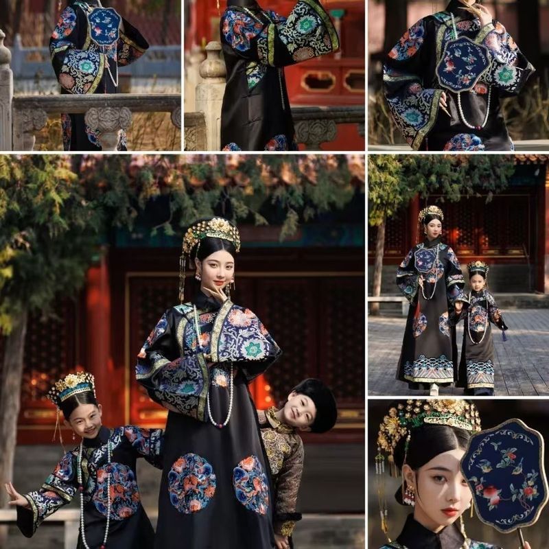 Trang Phục Cổ Trang Thời Nhà Thanh In Hình Cung Đình - Trang Phục Đặc Sắc Cho Nữ hoàng