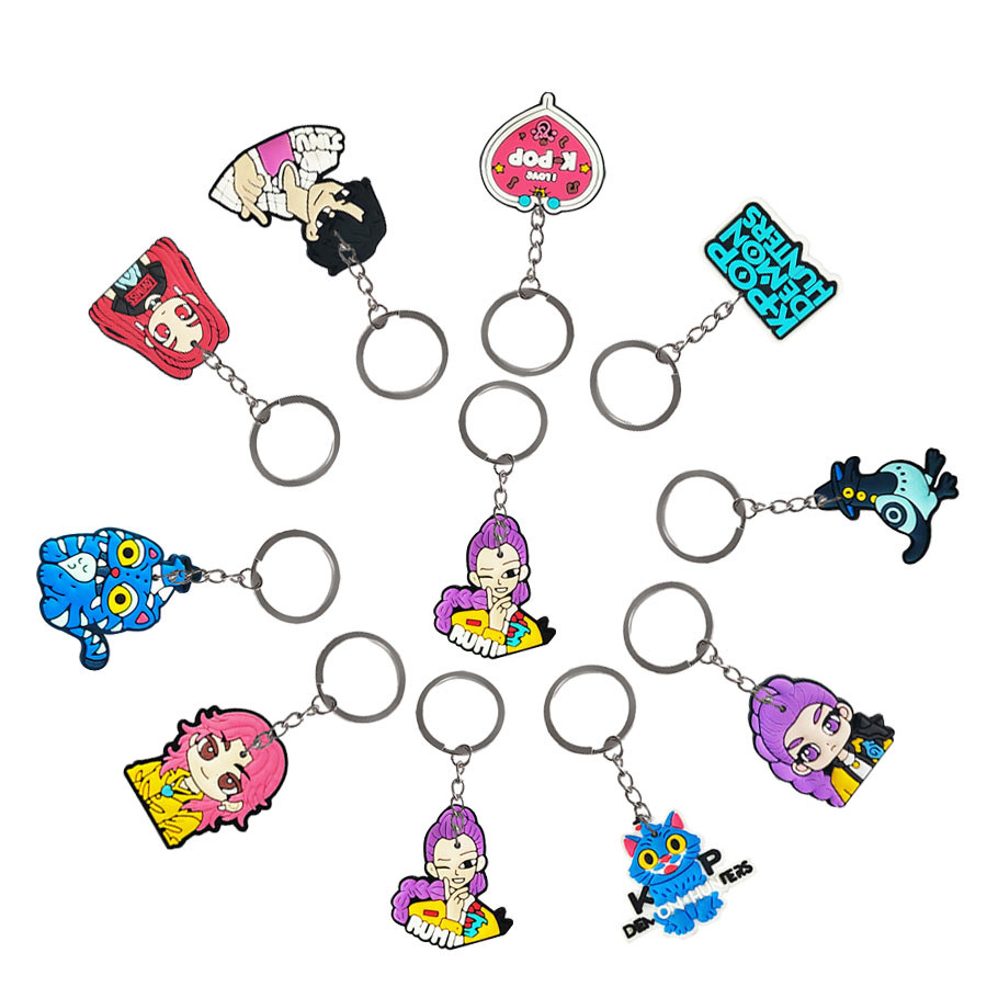 10/30pcs K-Pop Demon Hunters Keychains for Kids Birthday Party Favor Gifts Bag Hanging Stuffer Decor