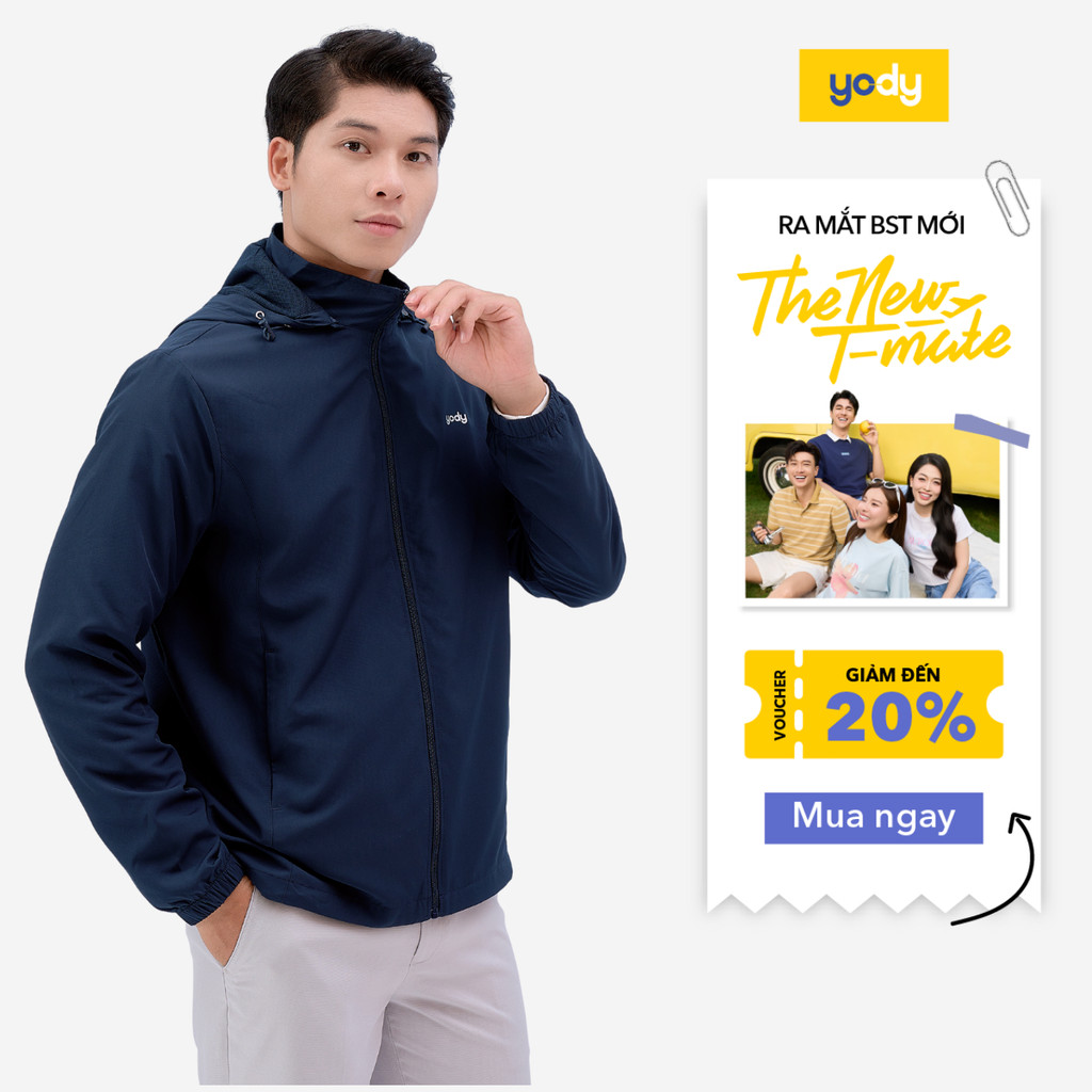 Áo khoác gió nam YODY thông minh cản gió chống thấm nước cản bụi MCWC25A037