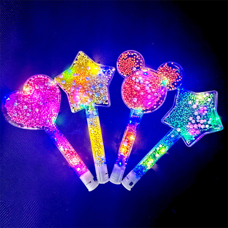 Dạ Quang Cây Đũa Phép Màu Năm Ngôi Sao Cây Đũa Phép Nhấp Nháy Nhiều Màu Sắc Ngắn Tình Yêu Cổ Vũ Đạo 