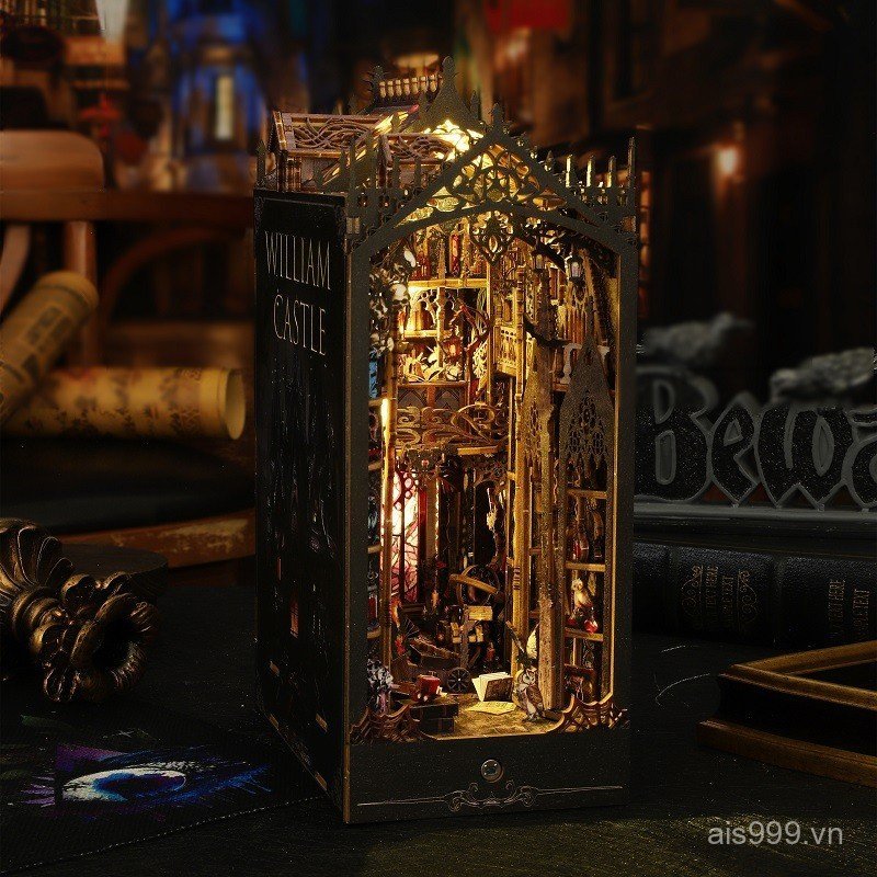 FUNE [Cash commodity and quick delivery]William Castle DIY Wooden house-shaped bookend diy Bookend a