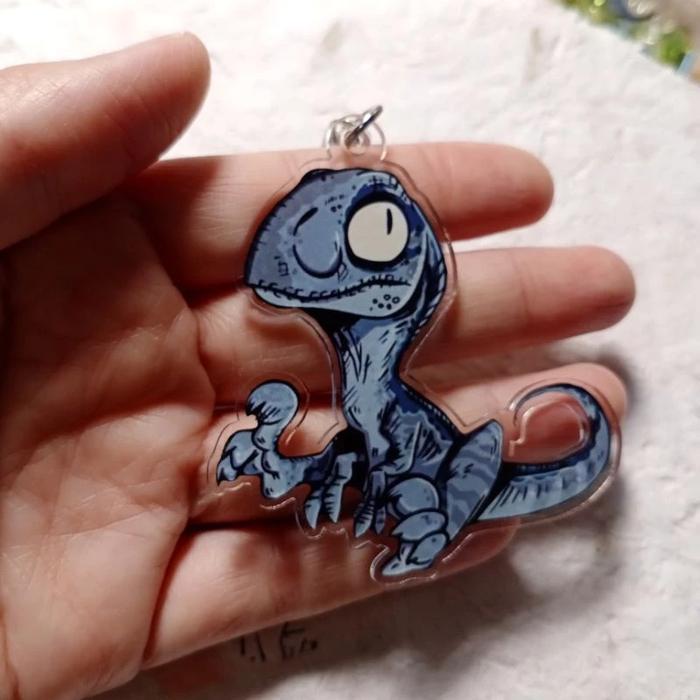 Gantungan Kunci Blue Raptor Jurassic World Jurassic Park Akrilik HD High Quality Gantungan Kunci Akr