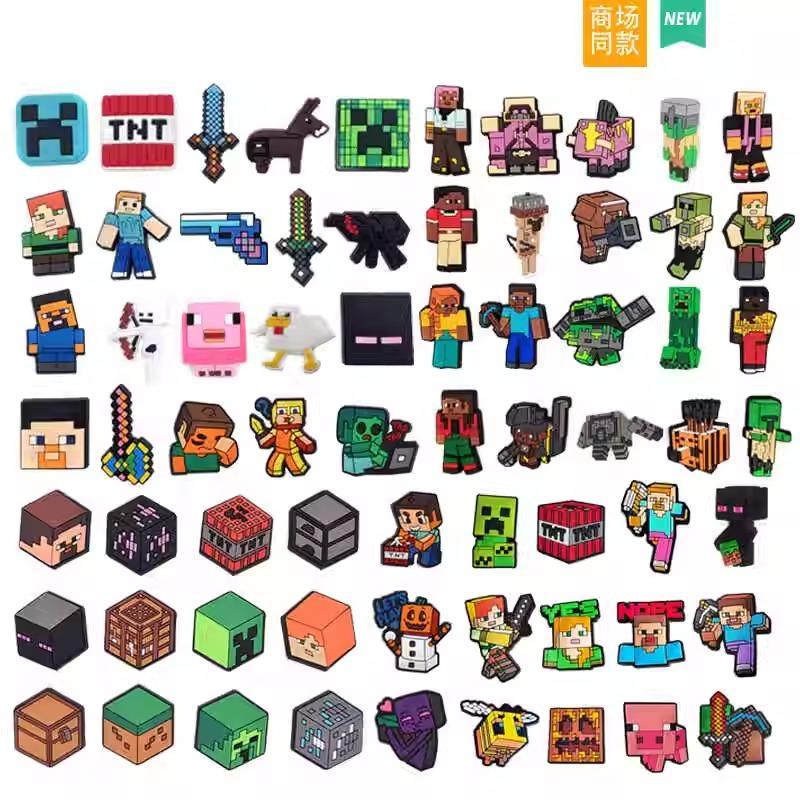 Minecraft Lỗ Giày Phụ Kiện Tự Làm Giày Hoa Khóa Giày Thích Hợp Cho crocs Carlo Chi Hoạt Hình Phụ Kiệ