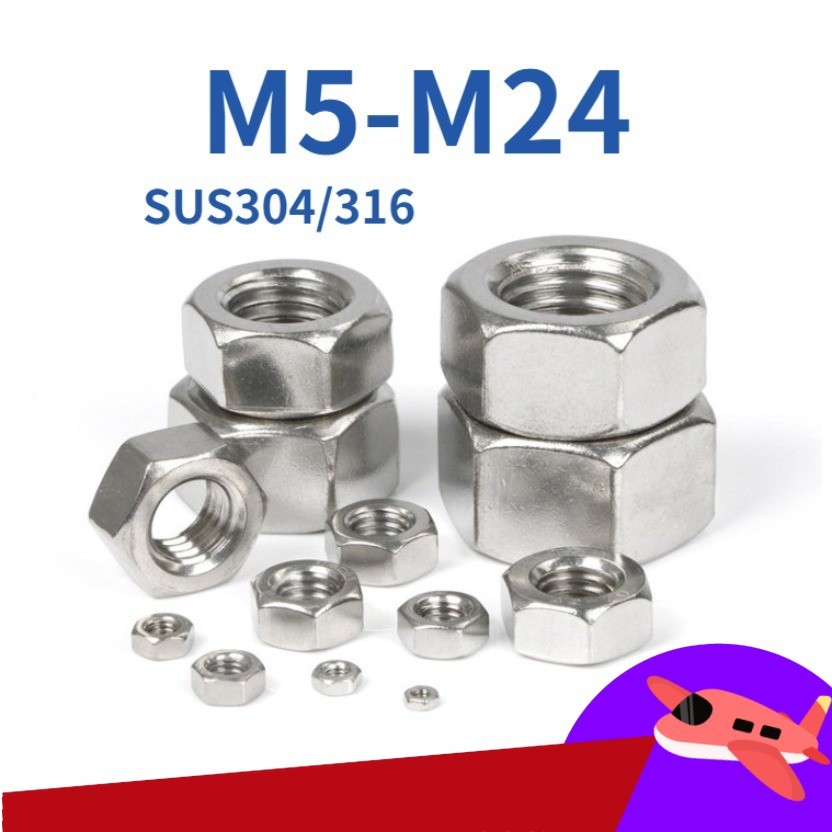 [YGWJ1] Đai ốc chống tháo, tán ecu khóa inox 304/316 M5-M24