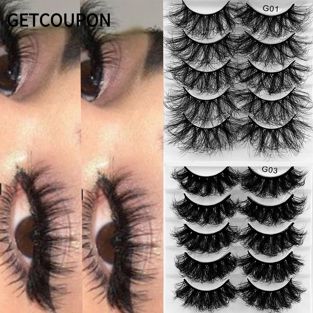 GETCOUPON SKONHED 5 Cặp 8D Faux Mink Handmade Fuffy Mis Wispy Volume