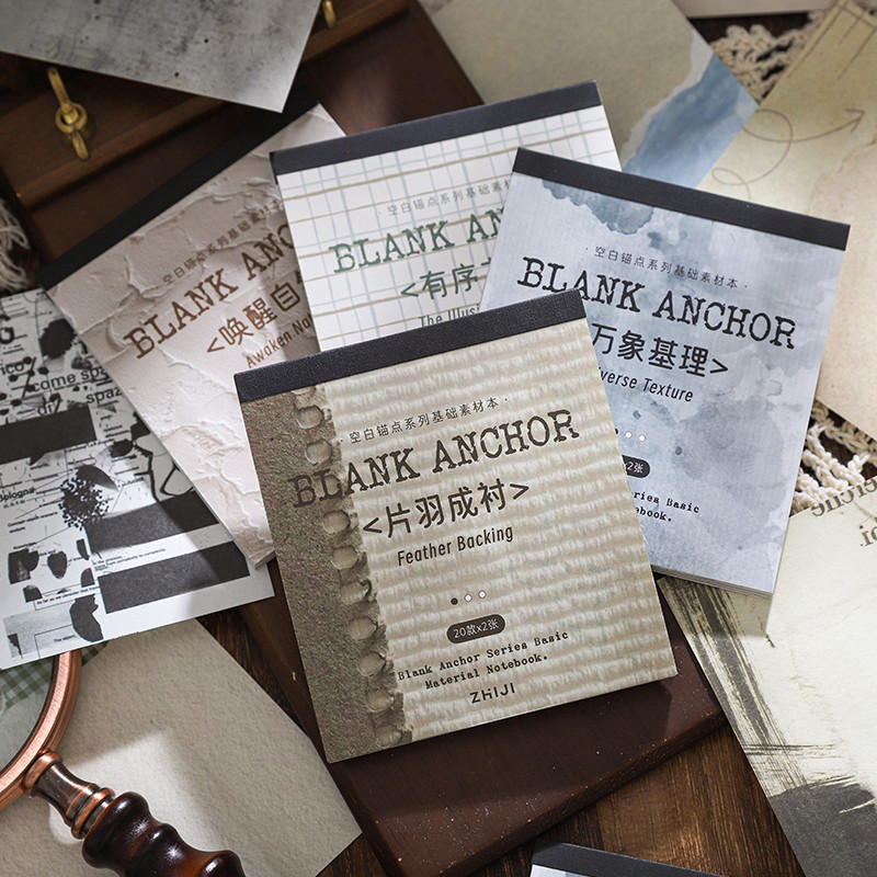 ENWEI 40 Chiếc [Dòng Neo Trống] Phong Cách Bắc Âu Rửa Mực Họa Tiết Myriad Giấy Viết Chất Liệu Giấy T