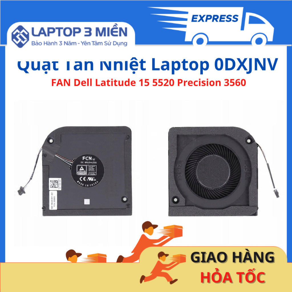 FAN Quạt tản nhiệt laptop Dell Latitude 15 5520 Precision 3560 0DXJNV DXJNV ZIN 98%