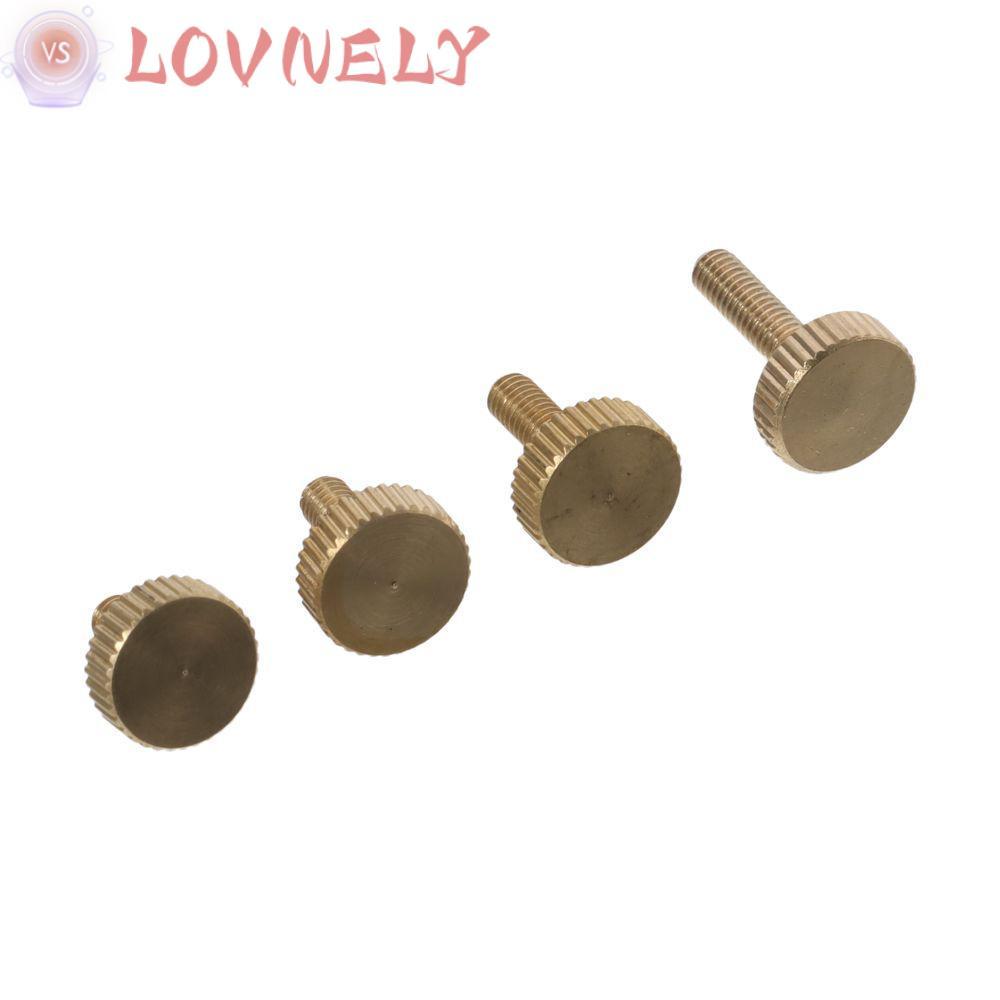 LOVNELY 5 Ốc vít ngón tay cái có khía, Đầu phẳng bằng đồng M4x 6-14mm, Vít nâng tay PC