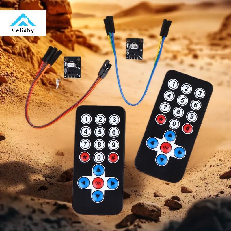 Velishy 1 Bộ HX1838 Mô-đun điều khiển từ xa hồng ngoại không dây Mô-đun thu hồng ngoại DIY Kit HX183
