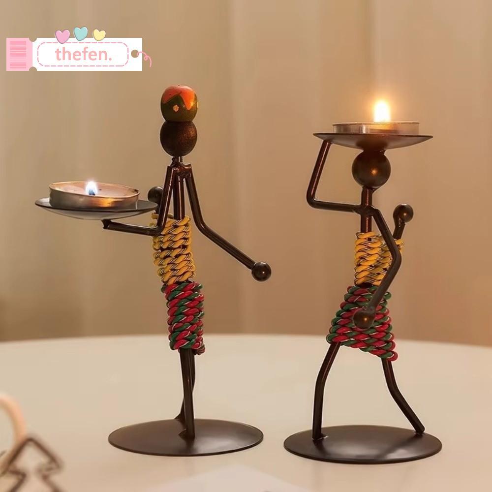THEFEN 1 Chân Nến, Đạo Cụ Knick-knack Handmade Sắt Nến Giá Đỡ, Kim Loại Lãng Mạn Đèn Nến Trang Trí N