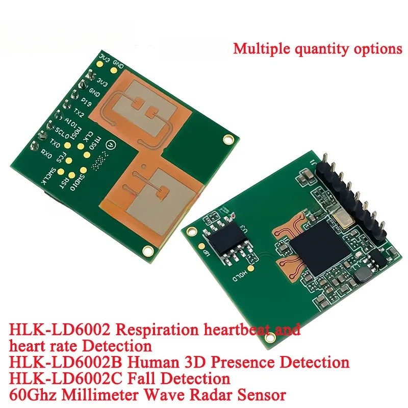 2 Cái / 1 Cái 60GHz HLK-LD6002 LD6002B LD6002C 60G FMCW Radar Cảm Biến Mô Đun Báo Động Hô Hấp Con Ng