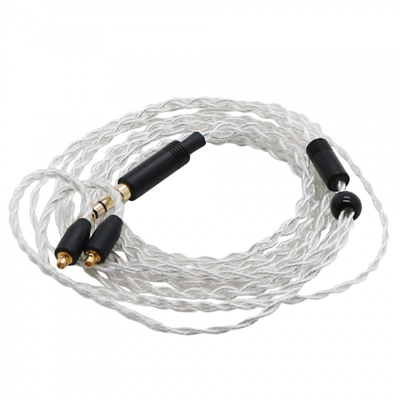 Cáp tai nghe giao diện MMCX Cáp nâng cấp tai nghe bện vuông 4 dây mạ bạc MMCX / IE80 / IE40Pro / IE1
