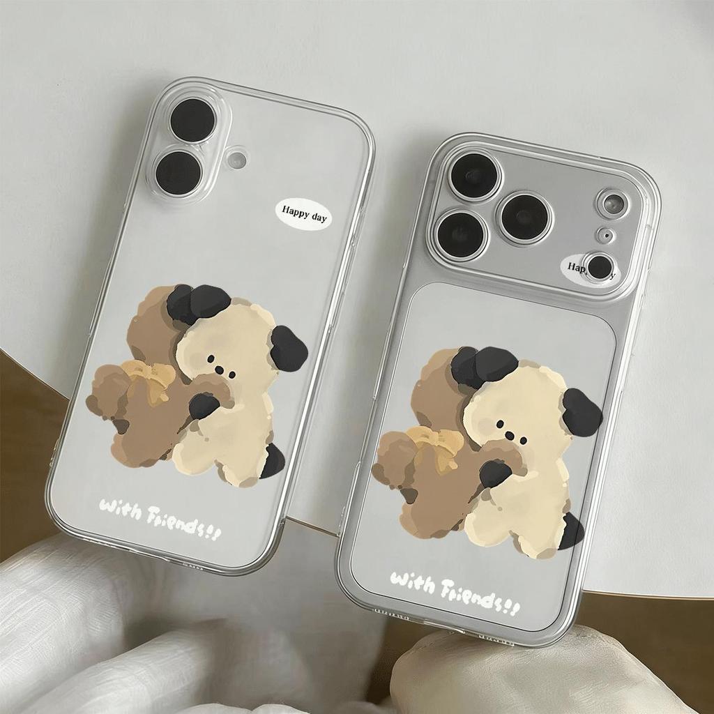 Dán Cặp Chú Chó Hài Hước Dành Cho Ốp Lưng Iphone 16 17 Air 14/13/11 Pro