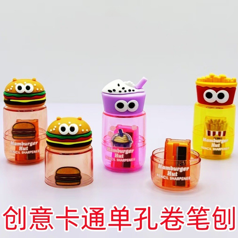 2026 Phong Cách Mới Hoạt Hình Dễ Thương Sáng Tạo Burger Khoai Tây Chiên Pháp Mini Bút Chì Mài Vui Nh