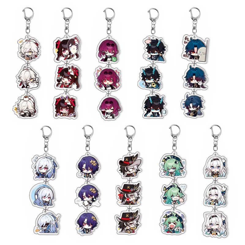 Game Keychain Honkai: Star Rail Robin Aventurine Firefly Acheron Black Swan Key Chain Multi Pendant 