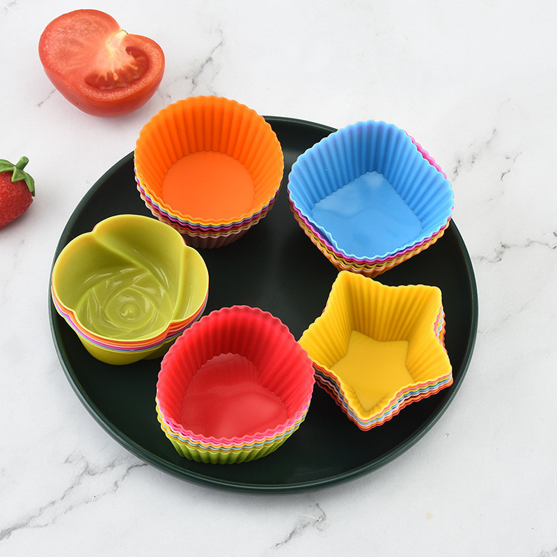 Silicone Bánh Cup Muffin Cup Muffin Cup Bánh Nhỏ Cốc 7cm7g Silicone Muffin Cup Khuôn DIY Dụng Cụ Nướ