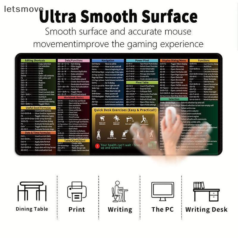 [lts] Miếng Lót Chuột Mềm Cho Văn Phòng Laptop Để Bàn Chuột Chống Trơn Trượt Bề Mặt Có Thể Giặt Được