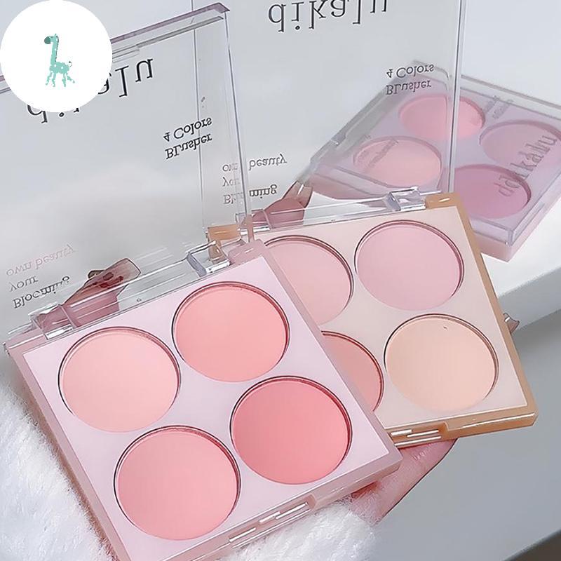 GRG 4 Màu Matte Blush Powder Set - Sweet Warm Tone Face Makeup Cheek Brightener Cosmetic Illuminatin