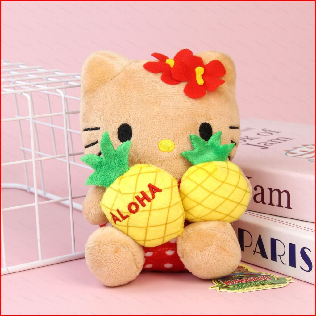 SY Sanrio Hello Kitty Plushie Dễ Thương Hawaii Da Đen Dứa Sang Trọng Túi Cotton Quyến Rũ