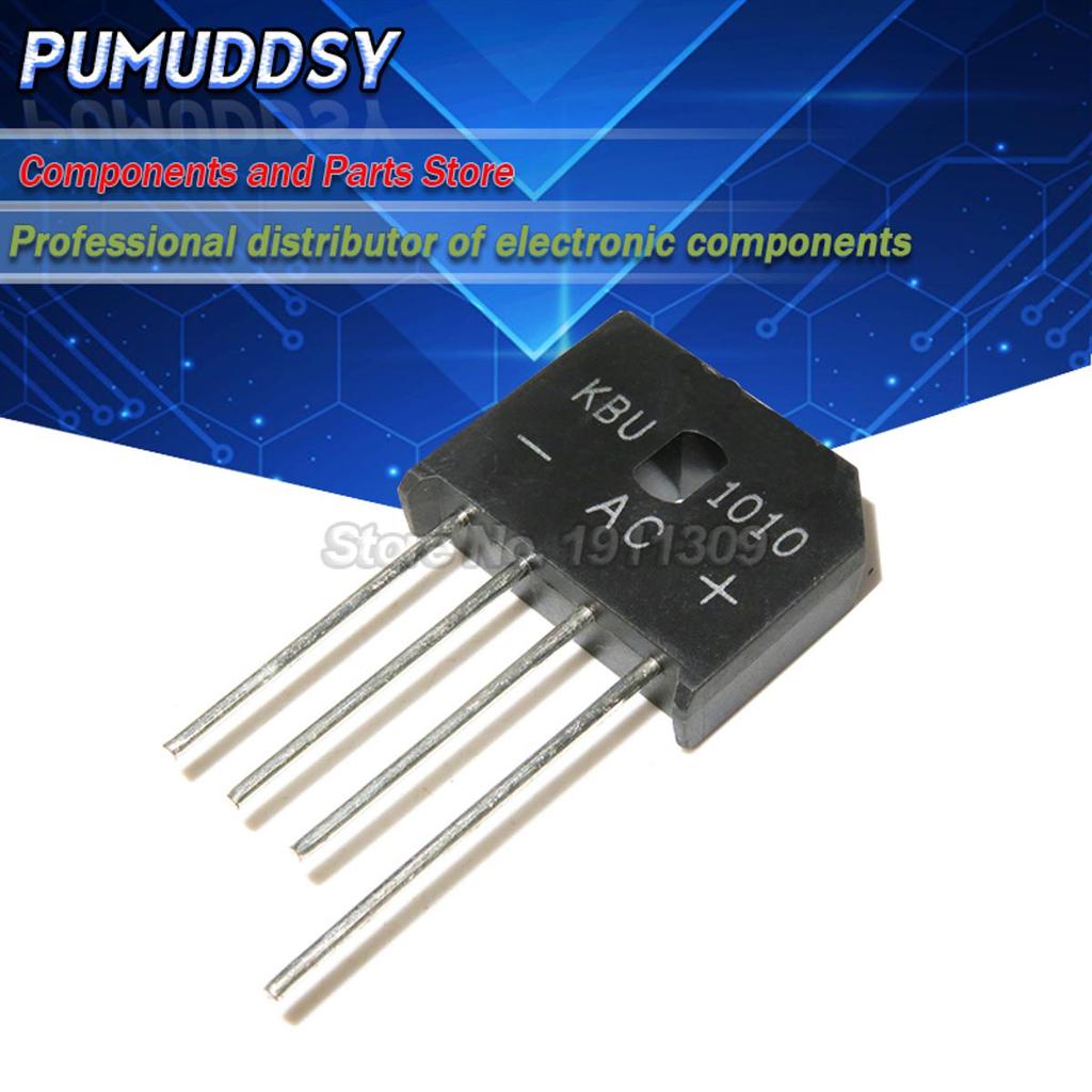 10 CÁI KBU1010 KBU-1010 ZIP4 10A 1000V diode cầu chỉnh lưu mới và IC