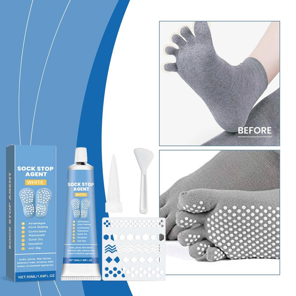 Socks Stop Non-slip Set Anti-Slip Soft Waterproof Fabric Paint Quick-Drying 50ml Sole Grip Protectio