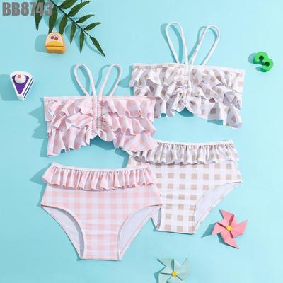 Set Đồ Bơi Bikini 2 Dây Nhiều Tầng Họa Tiết Caro Cho Bé Gái 1-8 Tuổi MINTSCLOSET Quảng Châu - BB8743