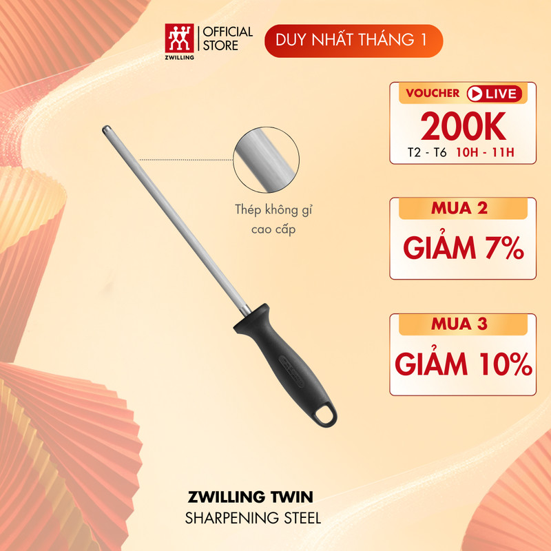 Cây mài dao ZWILLING Twin Sharpening Steel 23cm - bằng thép không gỉ cao cấp | BigBuy360 - bigbuy360.vn