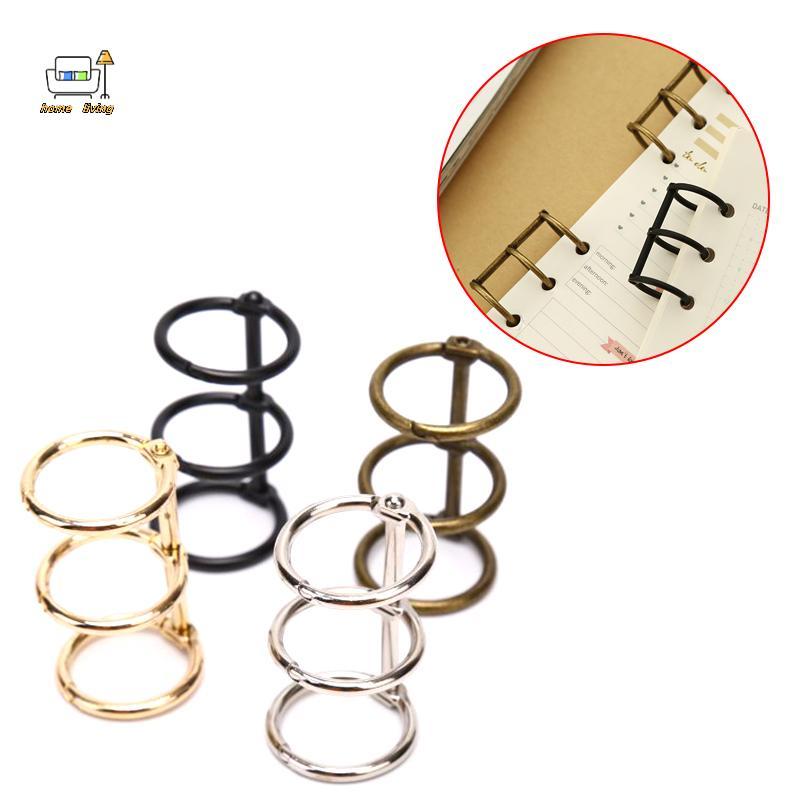 [Onw] 2 Chiếc Kim Loại 3Rings Rời Lá Giấy Chất Kết Dính DIY Làm Sổ Tay Album Sổ Lưu Niệm [th]