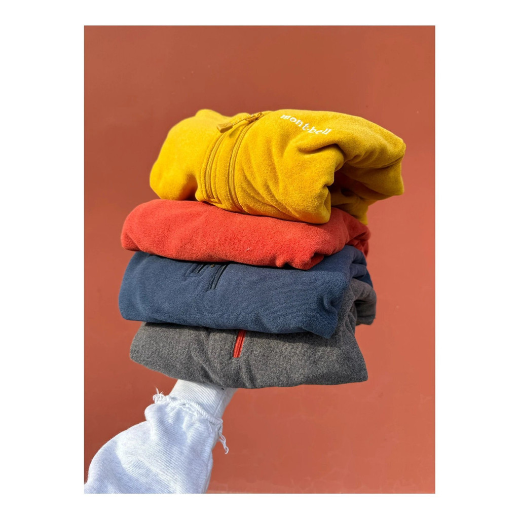 O7HM Mont*bell Autumn Winter Half-Zip Pullover Thermal Fleece Jacket Lightweight Warm Locking Temper