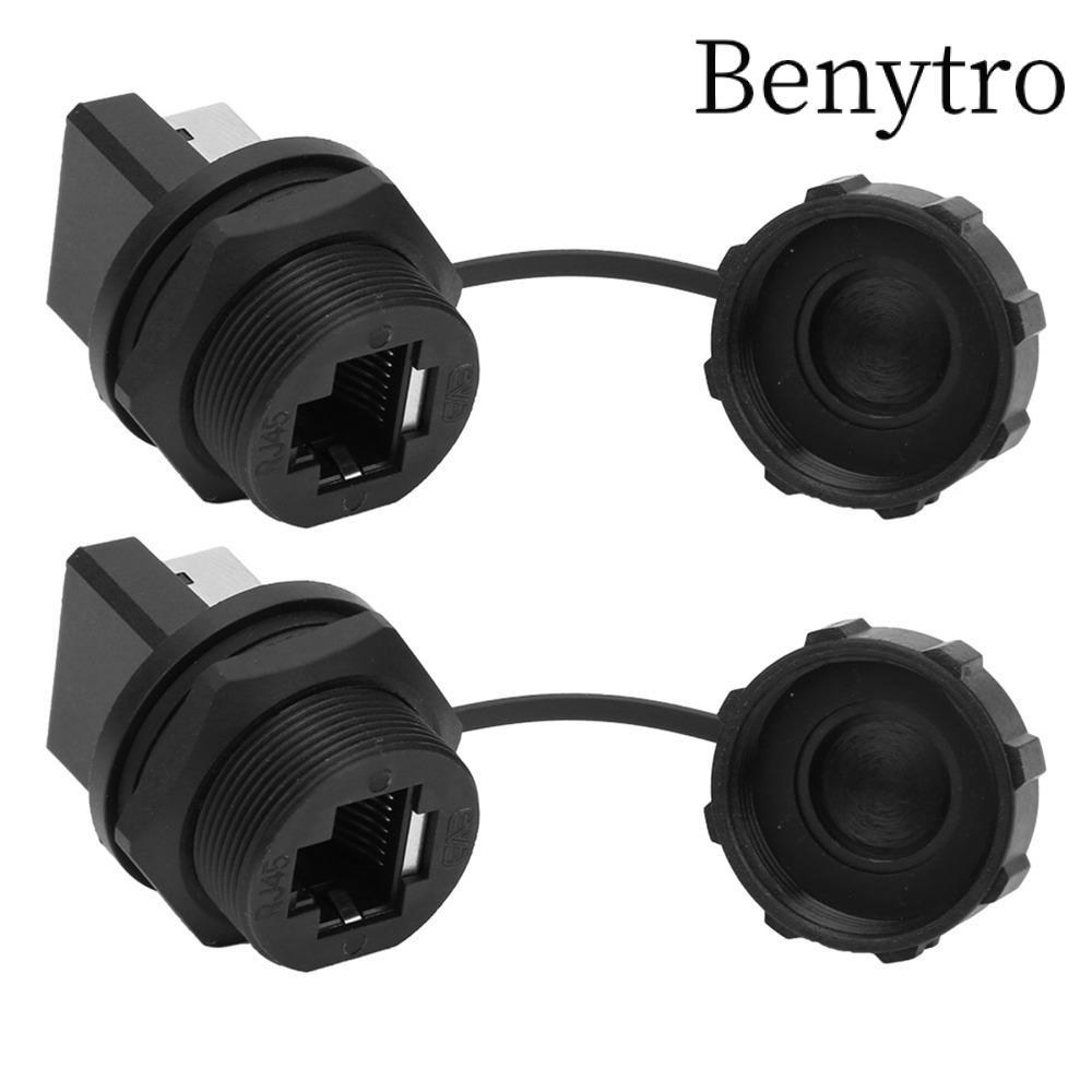 Benytro Đầu nối RJ45 BERNYTRO 2 CÁI, IP67 RJ45-180° Bộ chuyển đổi RJ45, Môi trường ngoài trời gắn bả