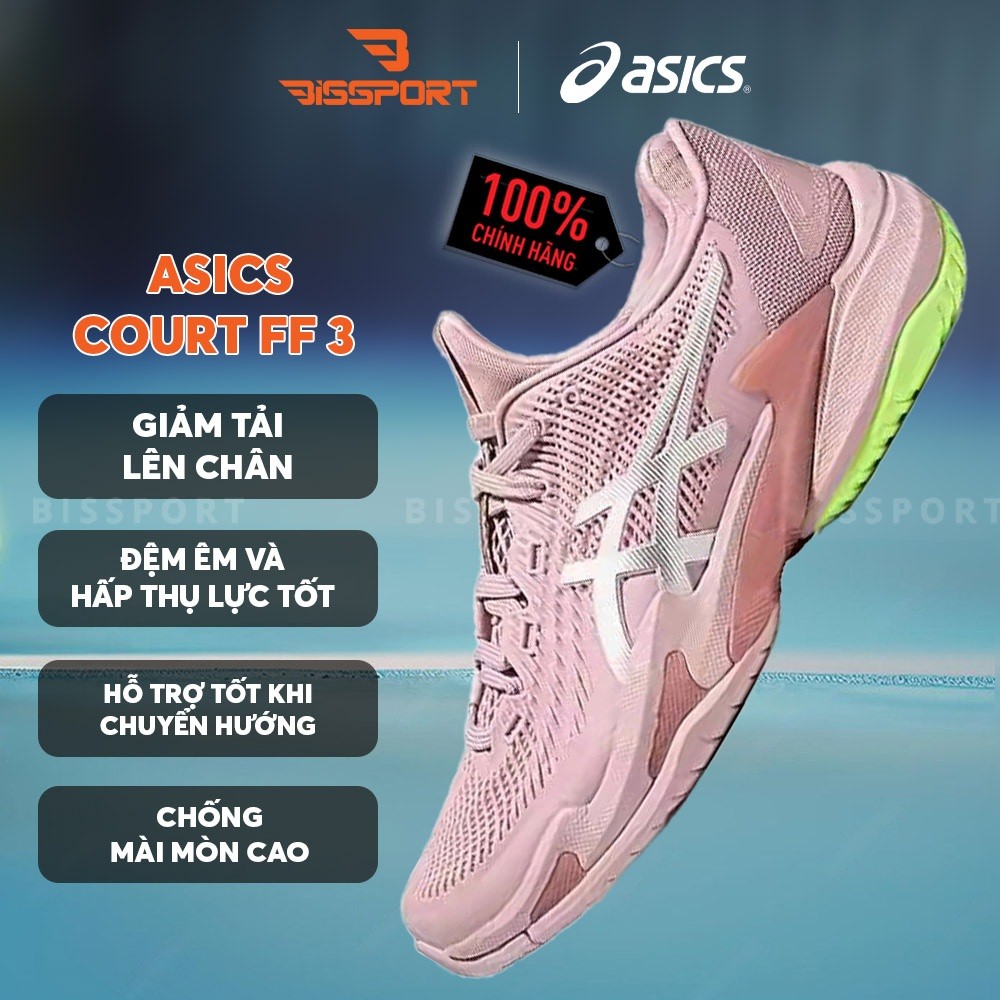 Giày Tennis/Pickleball Asics Asics Court FF3 Chính Hãng - Hồng Phấn - Êm Ái, Ổn Định - Giảm Chấn - S