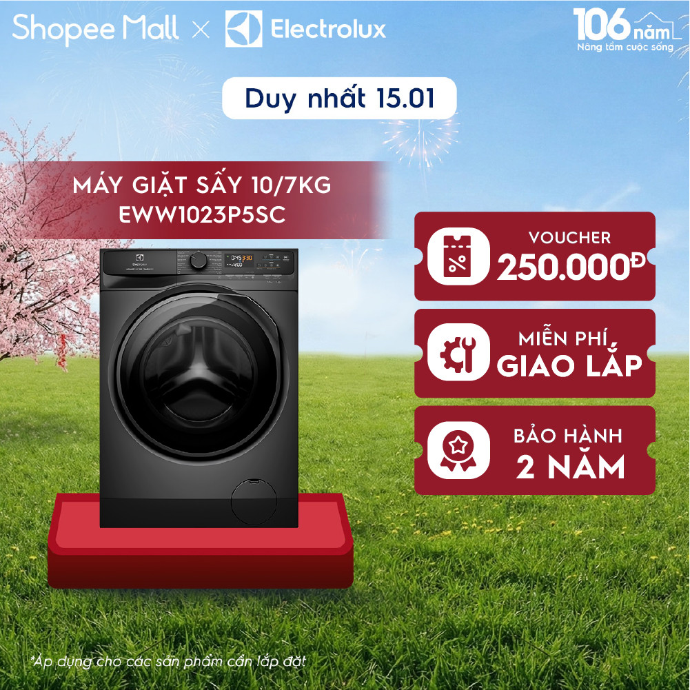 Chỉ giao miền Bắc - Free giao lắp - Máy giặt sấy Electrolux 10/7kg UltimateCare 500 - Xám đen Onyx E